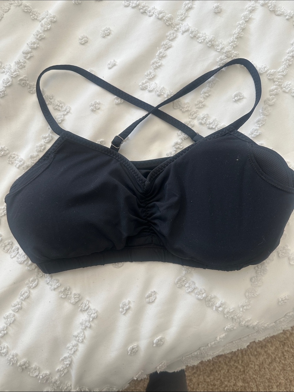 Everyday Black Cross-Back Bra - Lightweight Support